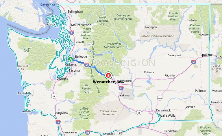 Wenatchee, WA map