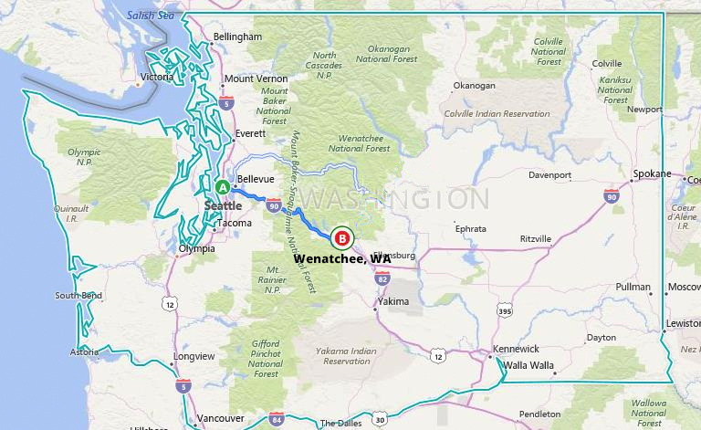 Washington State Map Wenatchee - Emylee Philomena